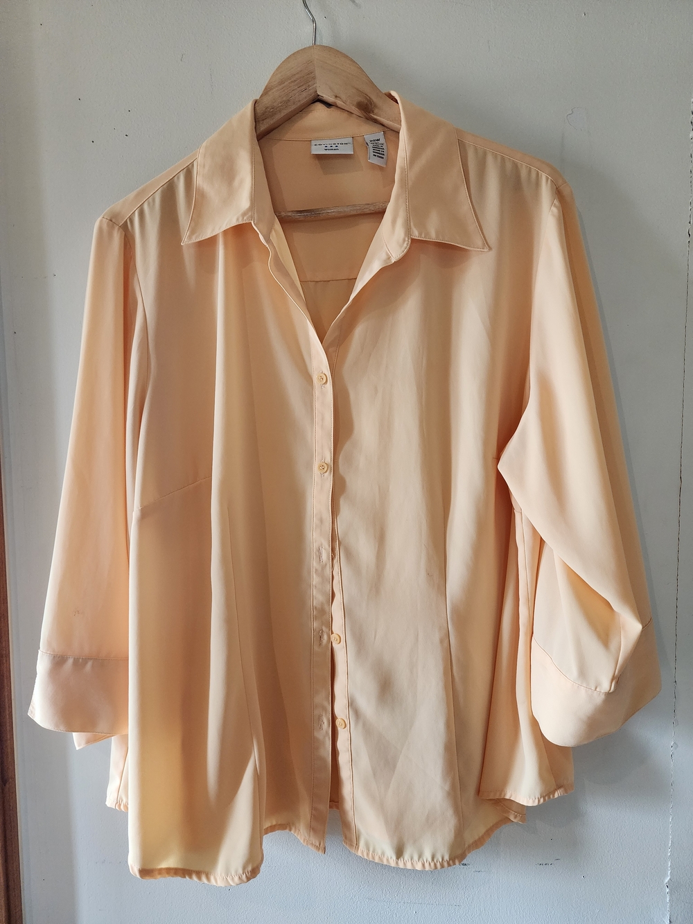 Covington Light Yellow Button-Front Blouse